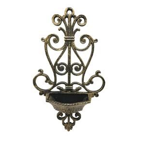 Vintage Homco Wall Pocket 1972 Faux Hammered Metal Look Floral Planter USA